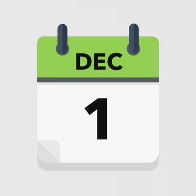 Calendar icon showing 1st December
