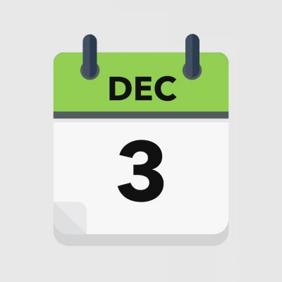 Calendar icon showing 3rd December