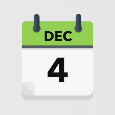 Calendar icon showing 4th December