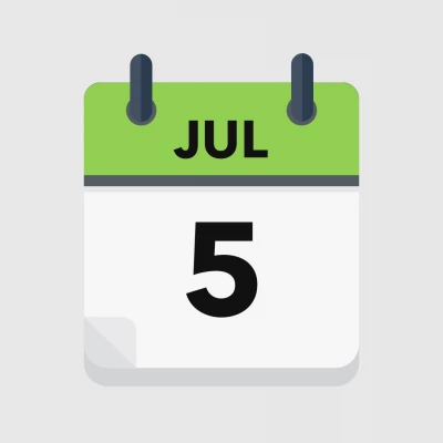 Calendar icon showing 5th July