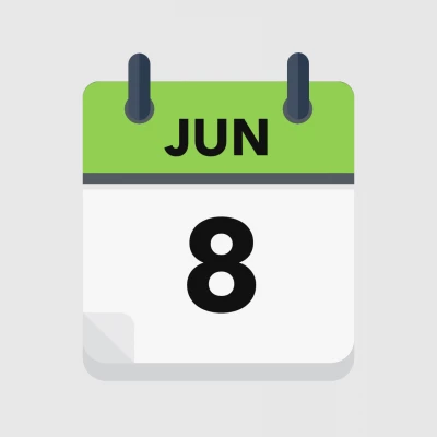 Calendar icon showing 8th June