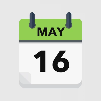 Calendar icon showing 16th May