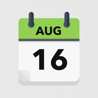 Calendar icon showing 16th August