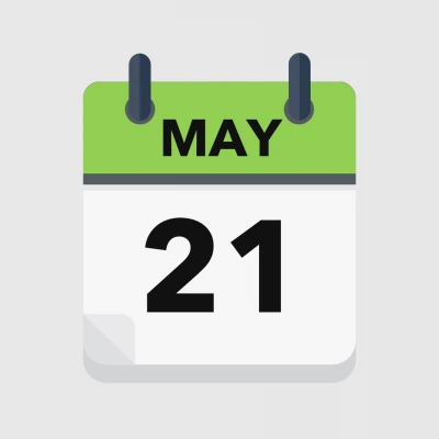 Calendar icon showing 21st May